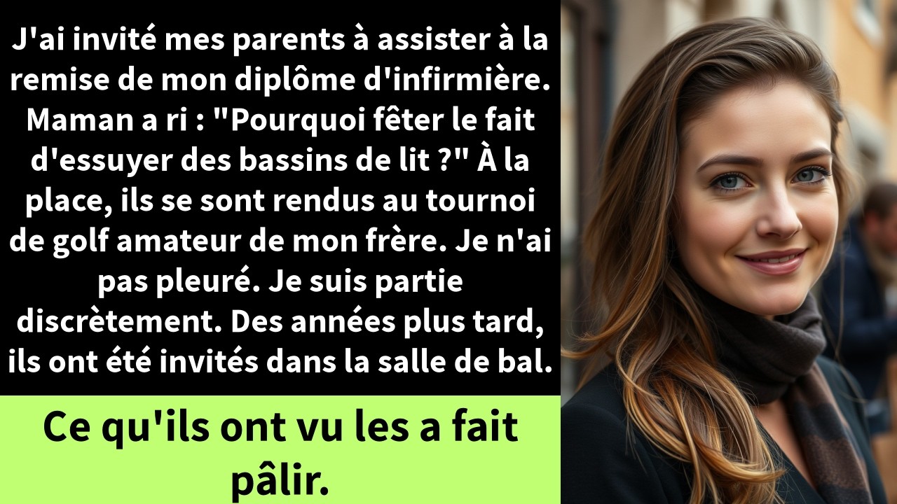 J'ai invité mes parents à assister à la remise de mon diplôme d'infirmière. Maman a ri :