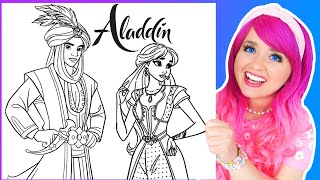 Coloring Aladdin & Jasmine Disney Aladdin Live Action Movie Coloring Pages | Prismacolor Markers