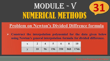 #31|| Problem#3 || Construction of  interpolation polynomial|| Newton’s general interpolation ||