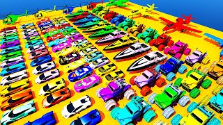 GTA V Epic New Stunt Map Race For Car Racing Challenge On Super Cars, Planes and Boats by Spiderman