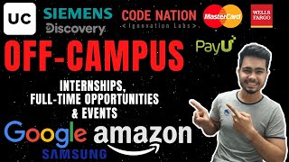 OFF Campus Opportunities | Off Campus Drives | 2021 | 2020 | 2022 Internship Full Time Events