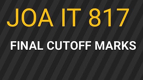 JOA IT post code 817 final cutoff 2024 / JOA IT 817 result 2024/