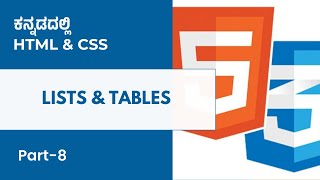 Part 8 - Lists & Tables | HTML & CSS in Kannada | MicroDegree       #microdegree