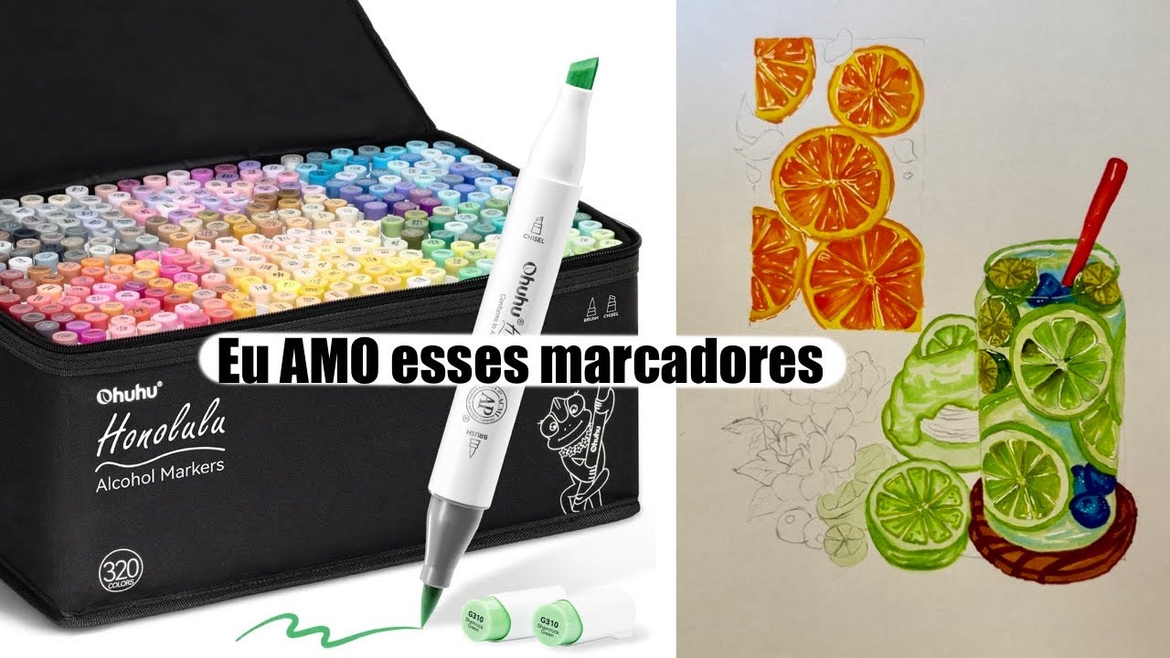 Desenhando com os marcadores Brush Honolulu da Ohuhu, esses marcadores são incríveis 