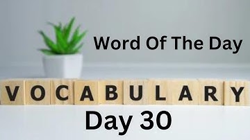 Vocabulary| Word of the Day| English| Learning
