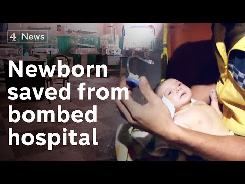 Incredible rescue of baby left behind in hospital after Syria bombing