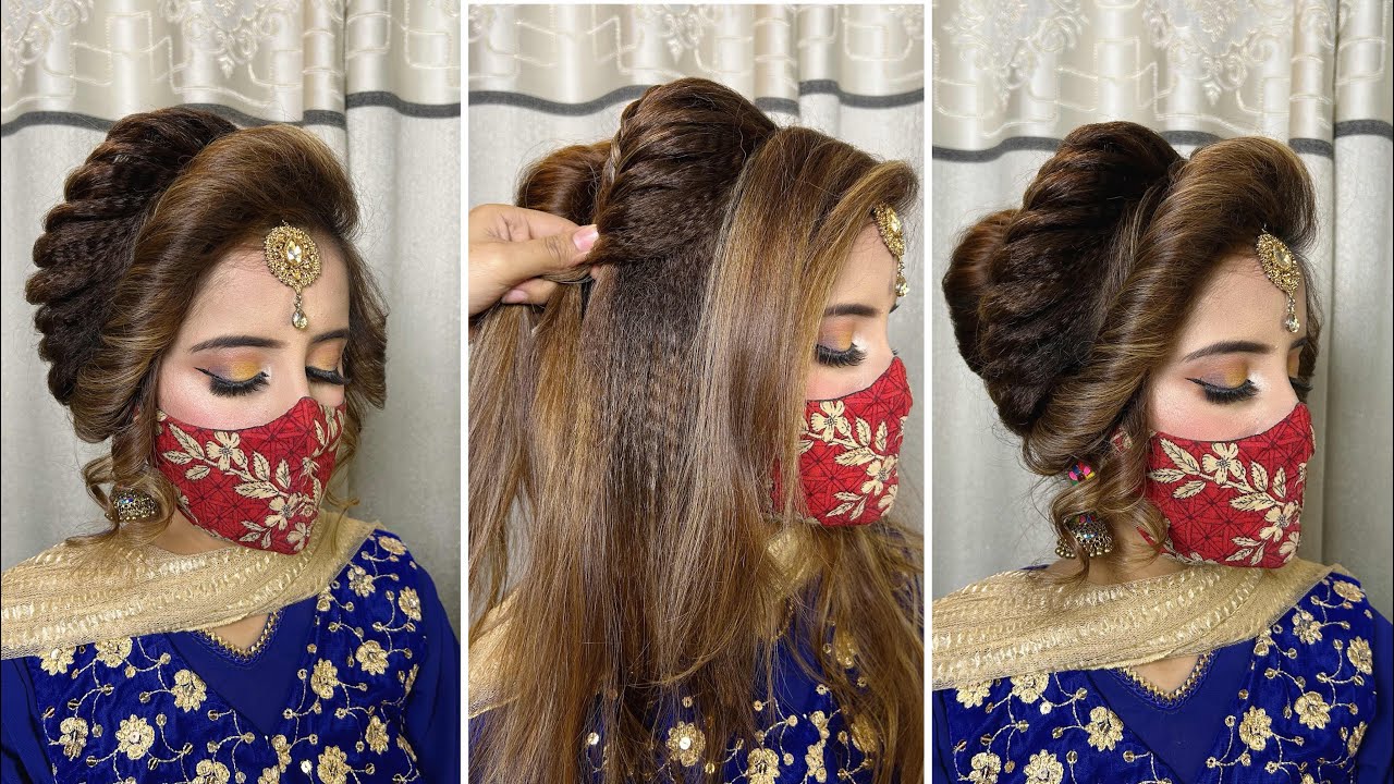 Juda hairstyle for wedding on gown |how to make bun for marriage party |indian bridal juda hairstyle