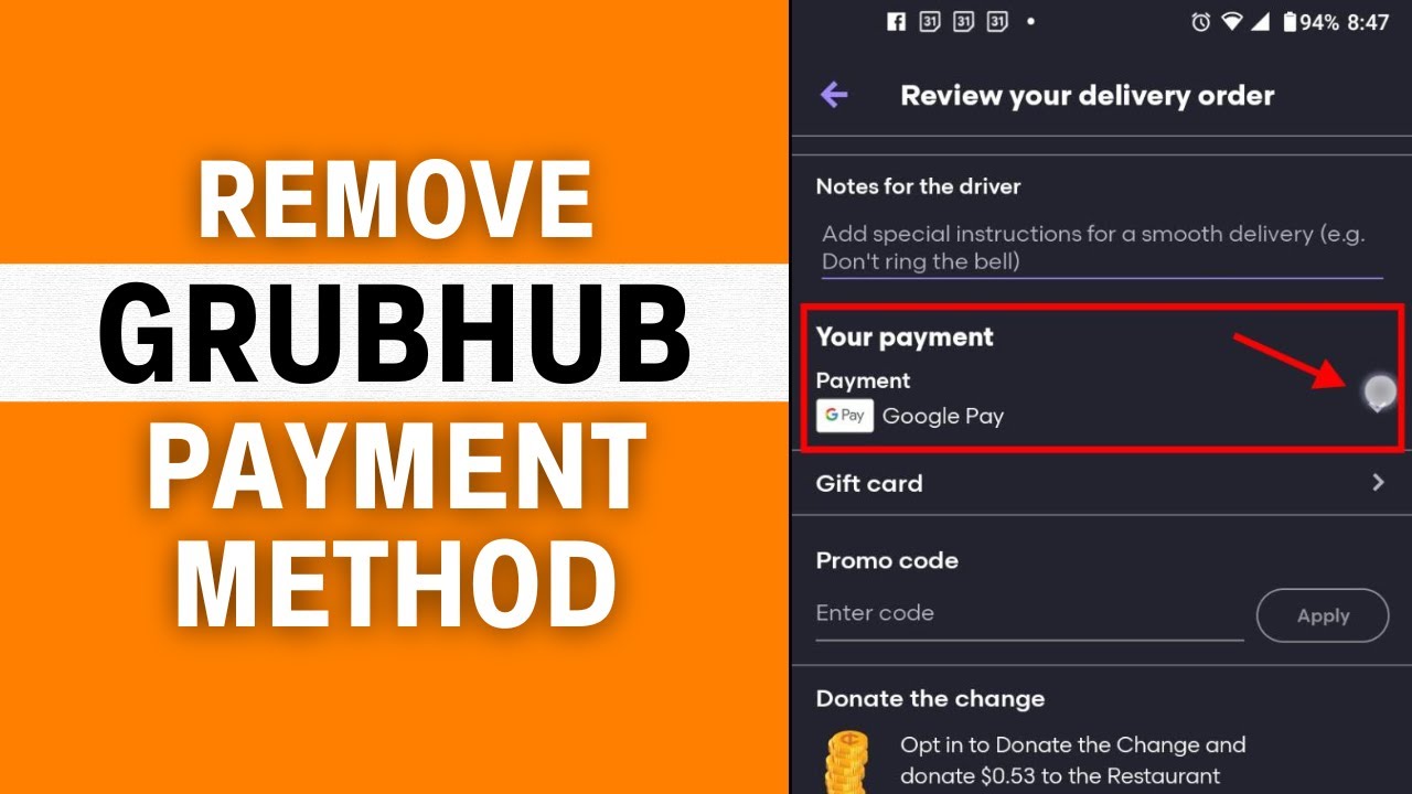 How To Remove a Payment Method from Grubhub App (2024) YouTube