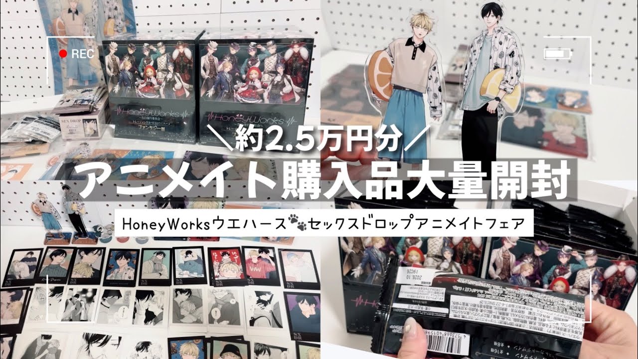 🌷アニメイト購入品🌷グッズ大量開封❣HoneyWorksウエハース･セックスドロップアニメイトフェア📚