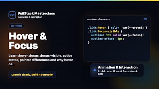 Hover & Focus Explained | FullStack Masterclass CSS Course Javascript Onclick Function And Css Hover Effect