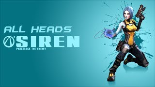 Borderlands 2 | Maya The Siren All Heads Guide | ITA