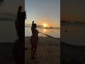 Ocean Sunset Mood with Beautiful Dance 🌊 | Bikini Beach Dance Going Viral 🔥🏖️ #trending #viral #fyp