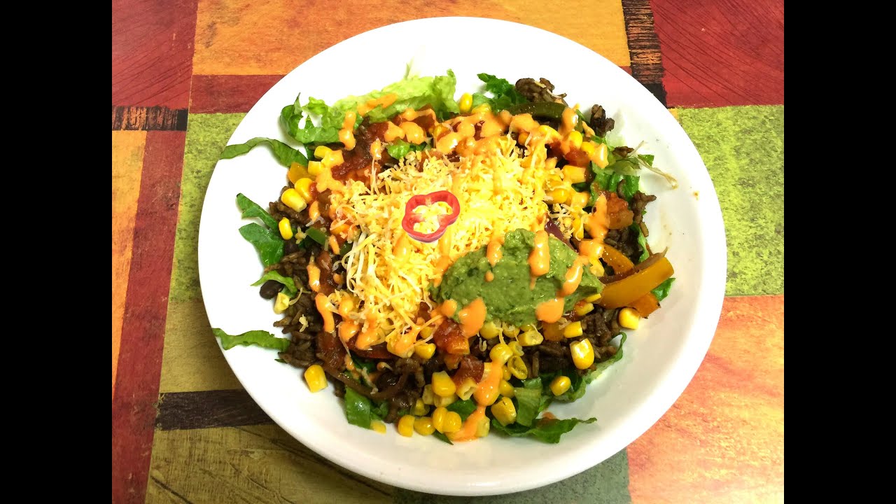 Chipotle Burrito Bowl Video Recipe | Mexican Salad - My Quick Version for Baseball Game Day | Bhavna