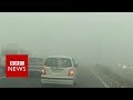 Hairraising drive through delhi smog  bbc news