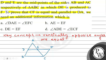 \( \mathrm{D} \) and \( \mathrm{E} \) are the mid-points of the sides \( \mathrm{AB} \) and \( \...