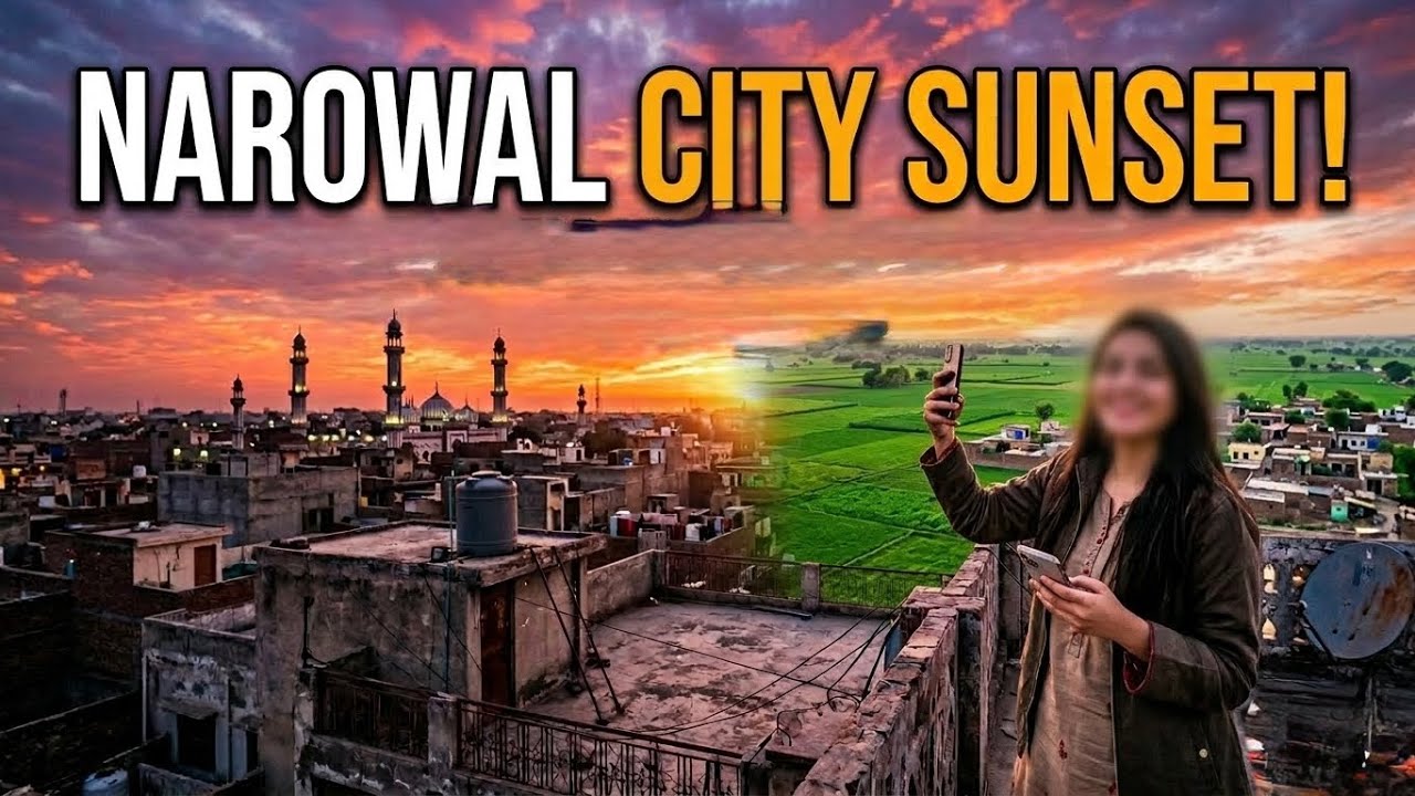 Beautiful Sunset Over Green Fields | Narowal City Vibe 🌅 l #narowal #punjab #pakistan 🇵🇰 l Anam khan