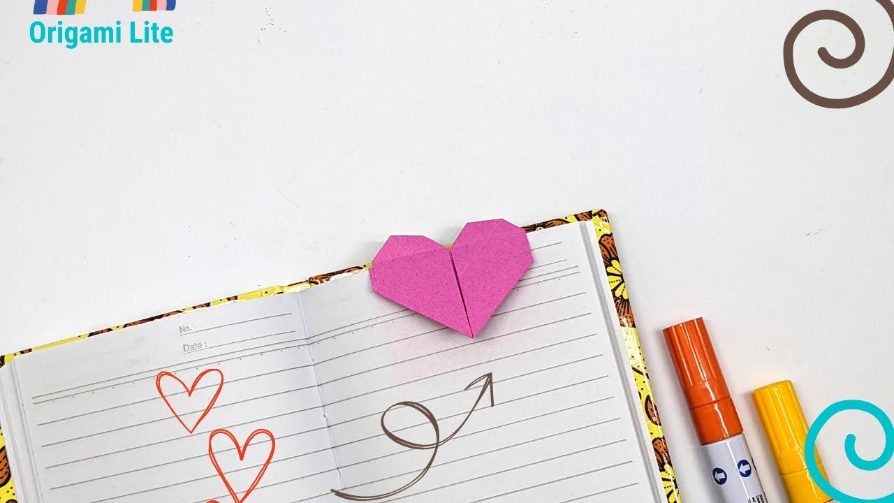 Diy How to Make Origami Heart Corner Bookmark Easy - YouTube