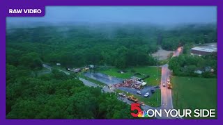 Drone video shows tornado damage in Sullivan, Missouri