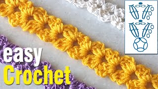 Crochet: How to Crochet a Simple Cord. Free puff stitch cord pattern tutorial.