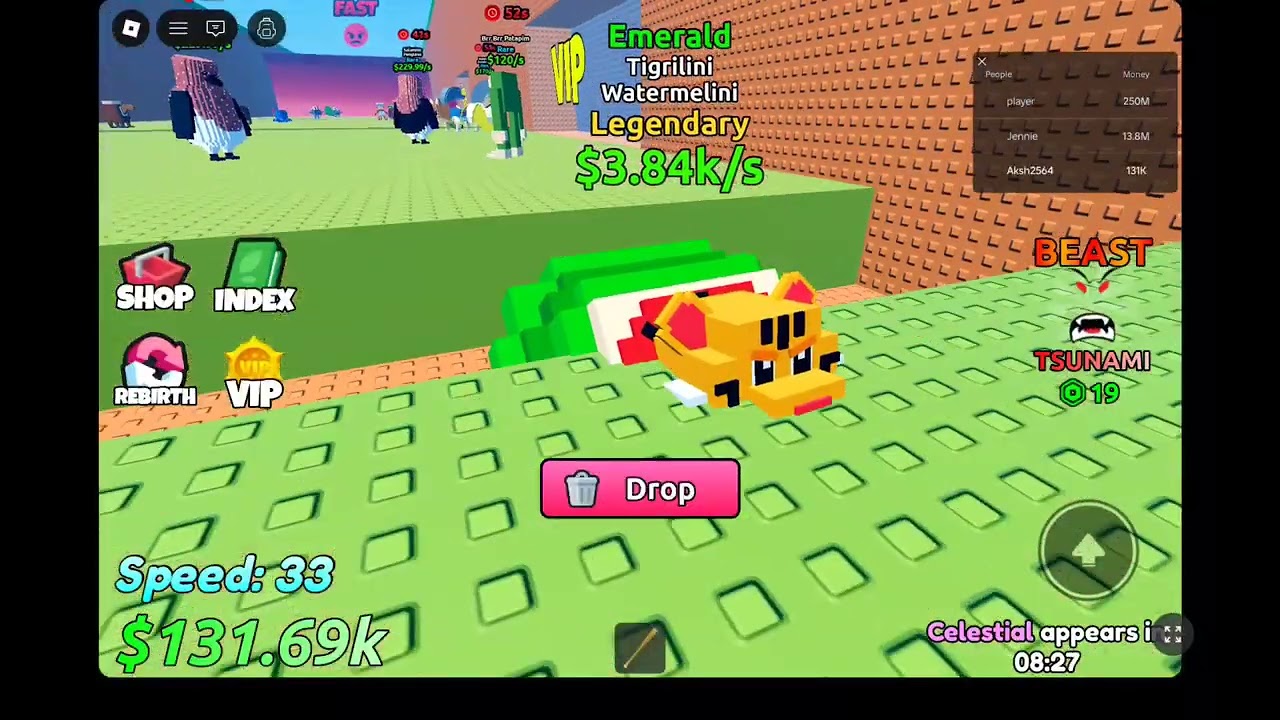 Playing escape tsunami for brainrots 