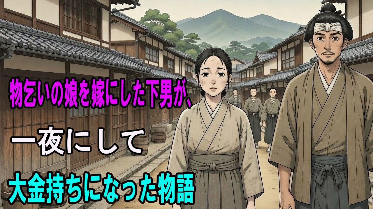 物乞いの娘を嫁にした下男が、一夜にして大金持ちになった物語...民話 | 野談 | 時代劇 | 昔話 | 説話 | オーディオブック | 伝説