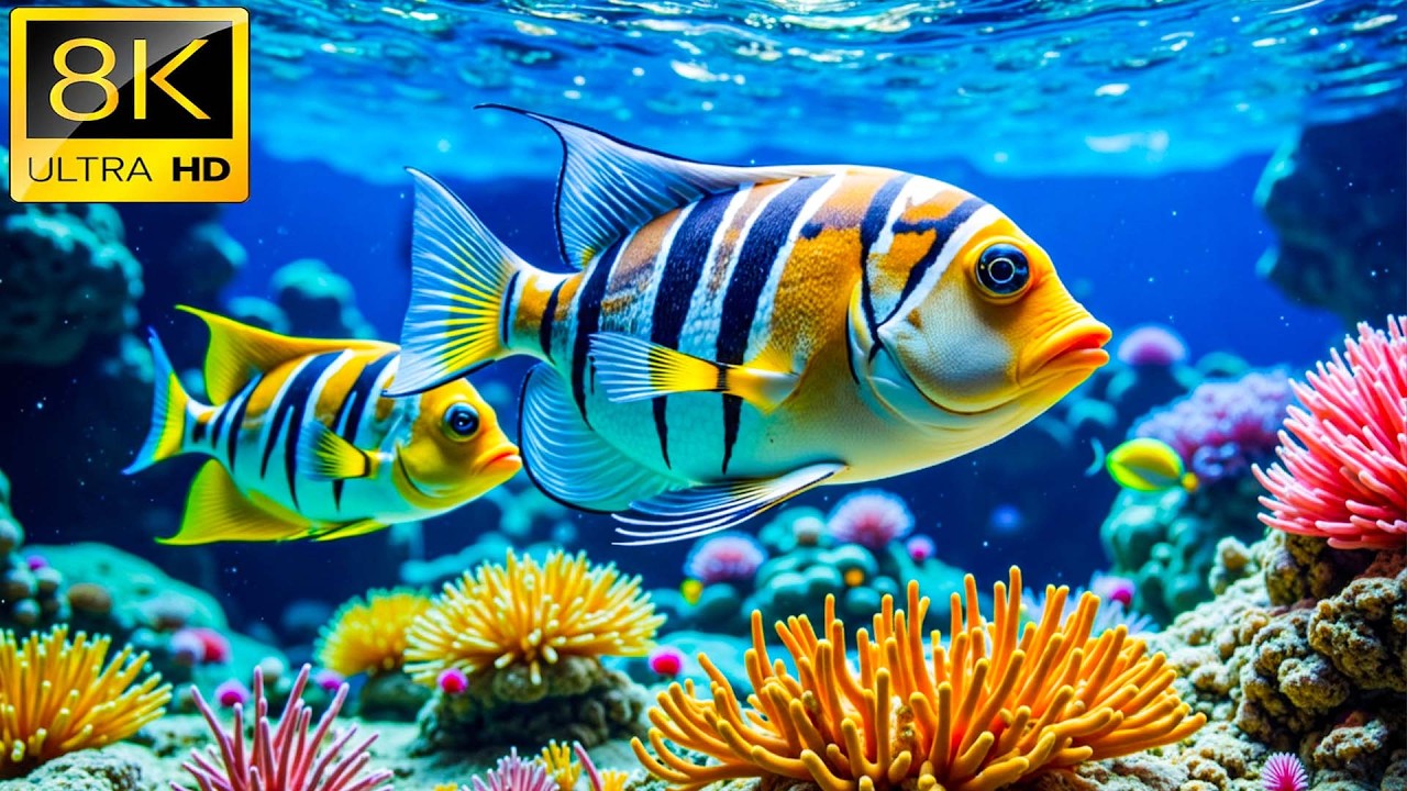 🌊 Морская дикая природа 8K | Спокойный документальный фильм об океане | Спокойный подводный мир