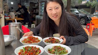 【寻尝姐妹】在湖南长沙街头吃湘菜，烟火气满满，四个菜尝尝味道咋样