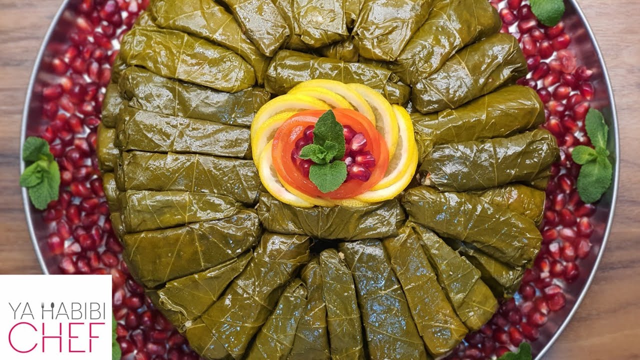 يالنجي ورق العنب بأشهى مذاق بدبس الرمان |Grape leaves (Yalangi)with out meat, olive oil&pomegranate