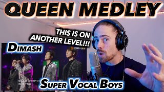 Dimash ft. Supervocal Boys - Queen Medley FIRST REACTION! (THIS IS JUST ON ANOTHER LEVEL!!!)