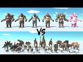 Goro team VS All dinosaurs &amp; All Mammals ARBS | Animal Revolt Battle Simulator Gameplay