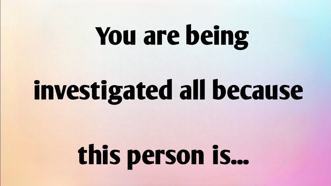 В отношении вас ведётся расследование, потому что этот человек...