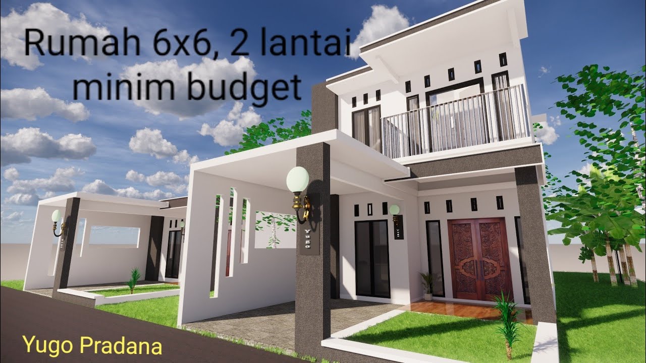  Desain  Rumah  ukuran  6x6  2  lantai 3 kamar  tidur 