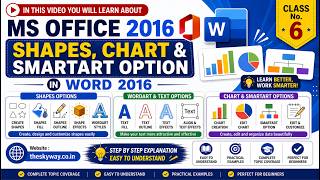 Shapes, SmartArt, Chart &amp; Screenshot in MS Word 2016 | MS Word 2016 Full Tutorial in Hindi