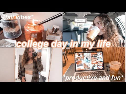 FALL COLLEGE DAY IN MY LIFE (school work, coffee, barnes & noble, gym, haul) *productive & fun*