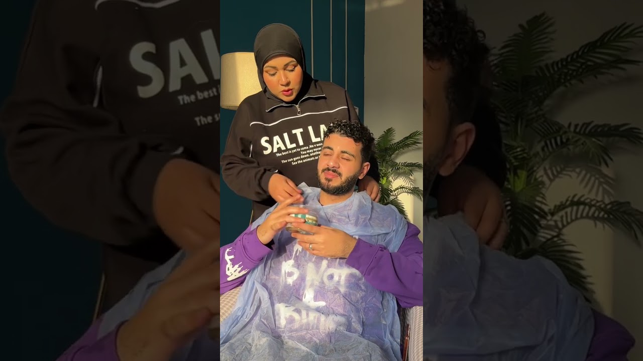 جربت مستحضرات التجميل على وش احمد والله وشه كده بقى احلى 😂😂