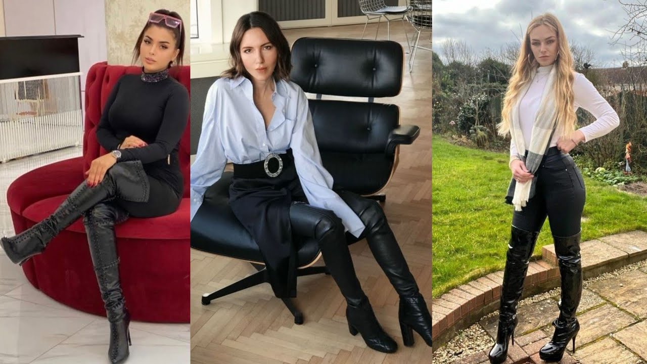 Edgy Leather Over-Knee Heeled Boots | Fashion Inspiration for Women