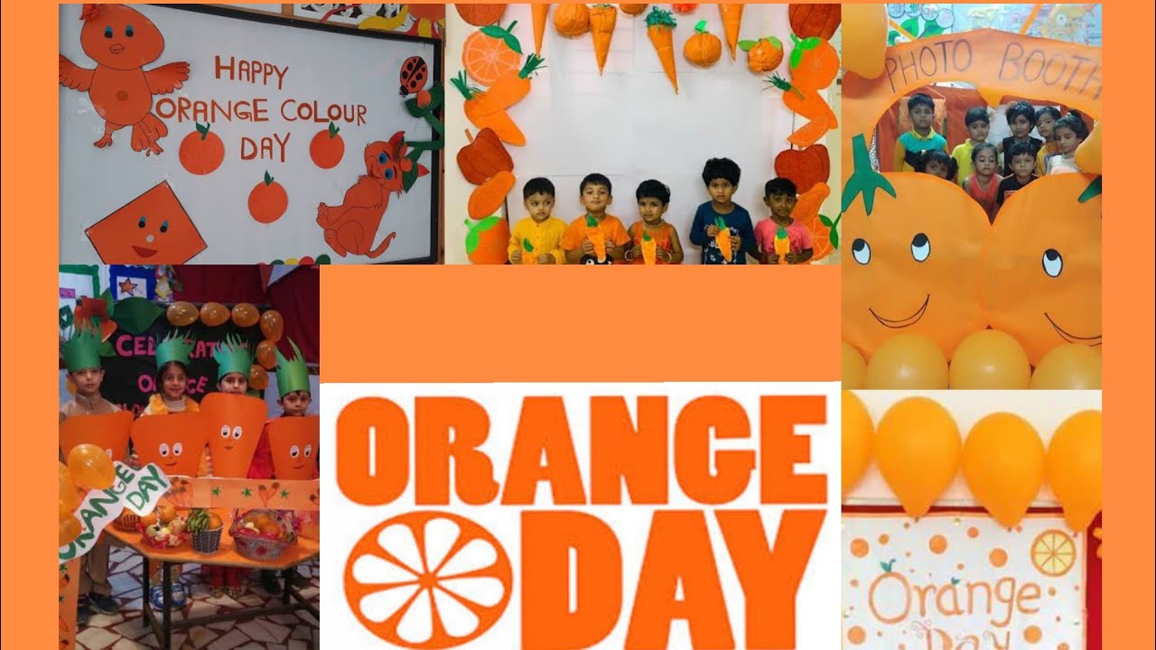 Orange day Celebrat in school | My School 24 Hours | Orange day | orange colour day in school |