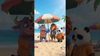 Another Day at the Beach With These Three 🏖️😂 | Funny 3D Animal Cartoon | Lipo Toons #shorts