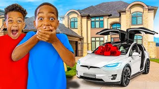 SURPRISING DJ \& KYRIE WITH A NEW HOUSE \& 2022 MODEL X TELSA!