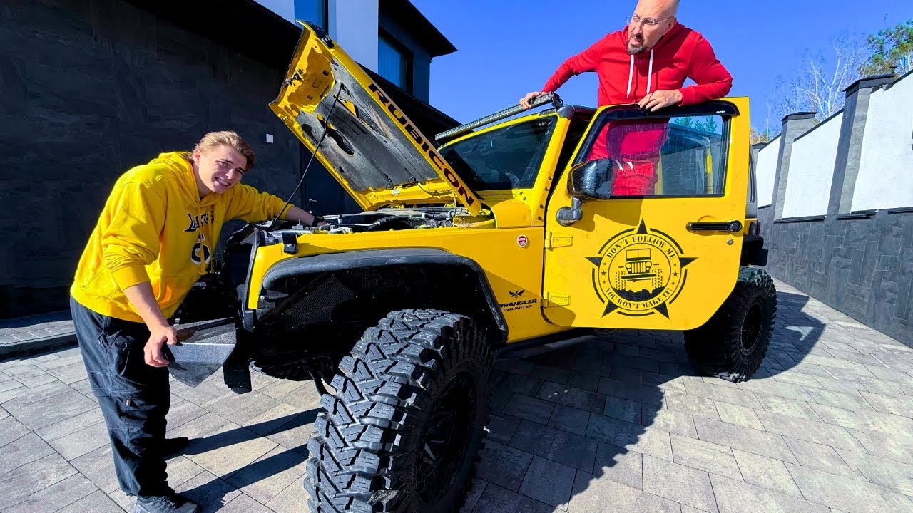 Что с нашим ДЖИПОМ  после покатушек???Меняем резину...