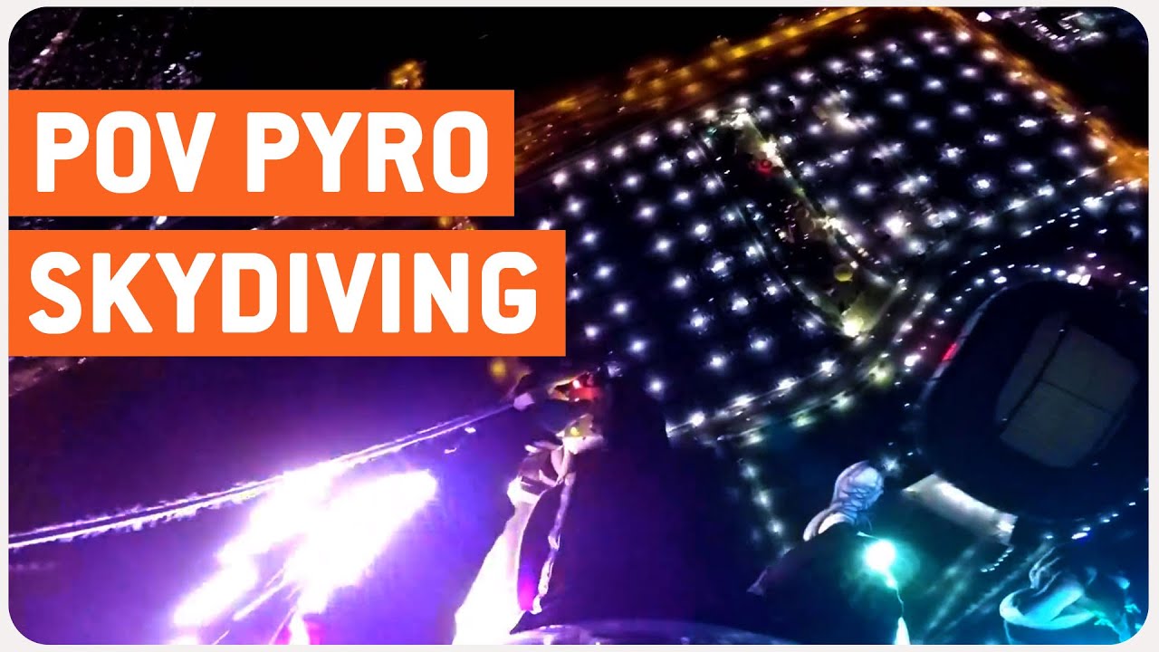 crashes on air POV Night Skydiving | 4,000 Foot Light Show