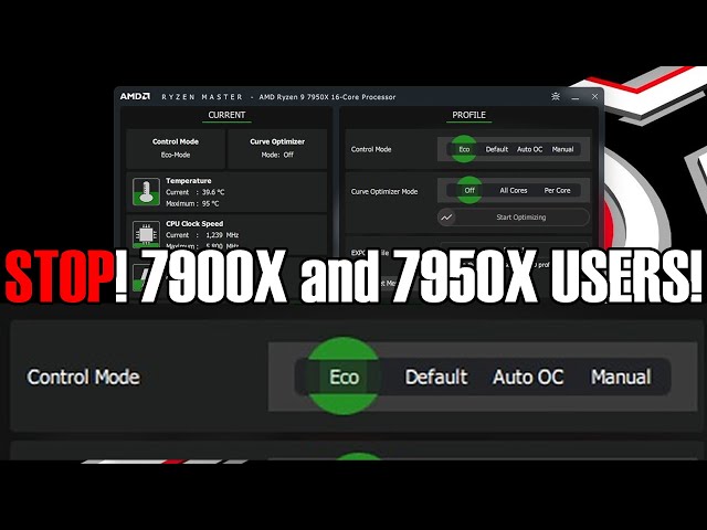 WARNING 7900X and 7950X DO NOT use Ryzen Master Eco Mode - YouTube