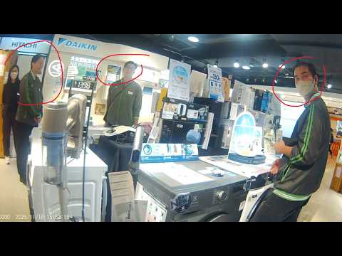 20251118-6 慢速有聲,九龍灣德福廣場中原店員笑著回頭, 集體轉頭望向鏡頭;@gang stalking;@有組織糾纏;