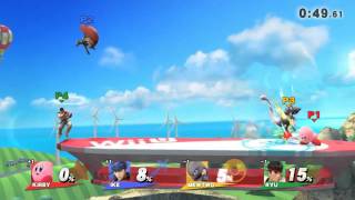 Super Smash Bros Wii U Online Battle Kirby vs. Ike vs. Mewtwo vs. Ryu