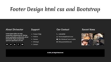 Responsive footer section design with html css and bootstrap