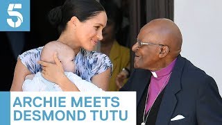 Meghan Markle and Prince Harry introduce Archie to Desmond Tutu | 5 News