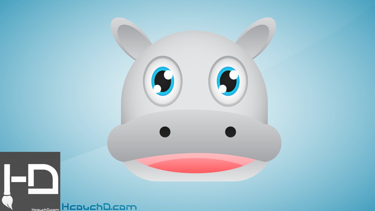 دروس اليستريتور 34 كيفية رسم فرس النهر بإستعمال Illustrator ملف Vector Hcouch Design اشكوش ديزاين