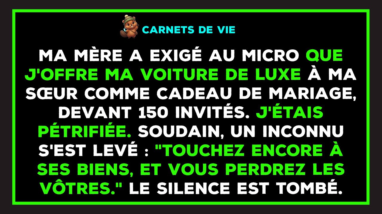 Devant 150 invités, ma mère a exigé au micro que j'offre ma voiture de luxe à ma sœur.