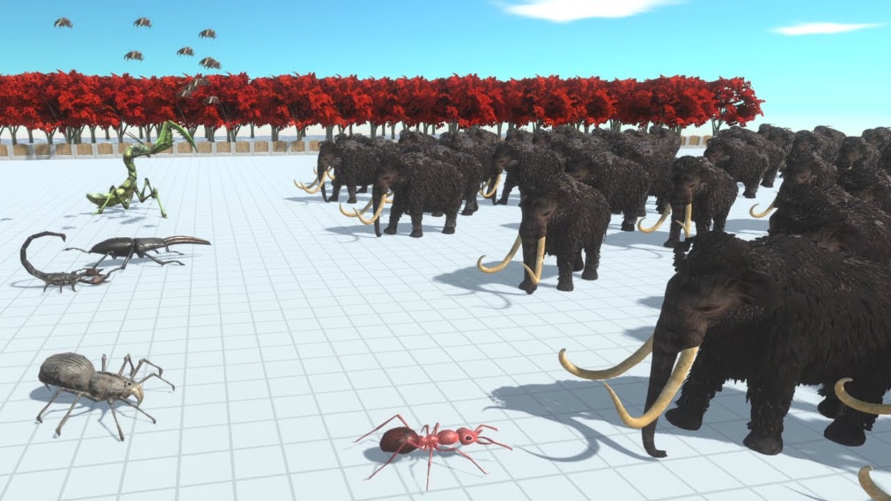100 Woolly Mammoth vs ALL TEAMS Animal Revolt Battle Simulator