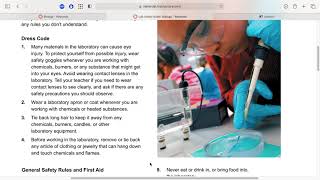 Lab Safety Rules and Quiz
